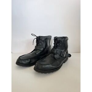 Polo Ralph Lauren Polo Country Tumbled Leather Ranger Boots Black Men 13 D